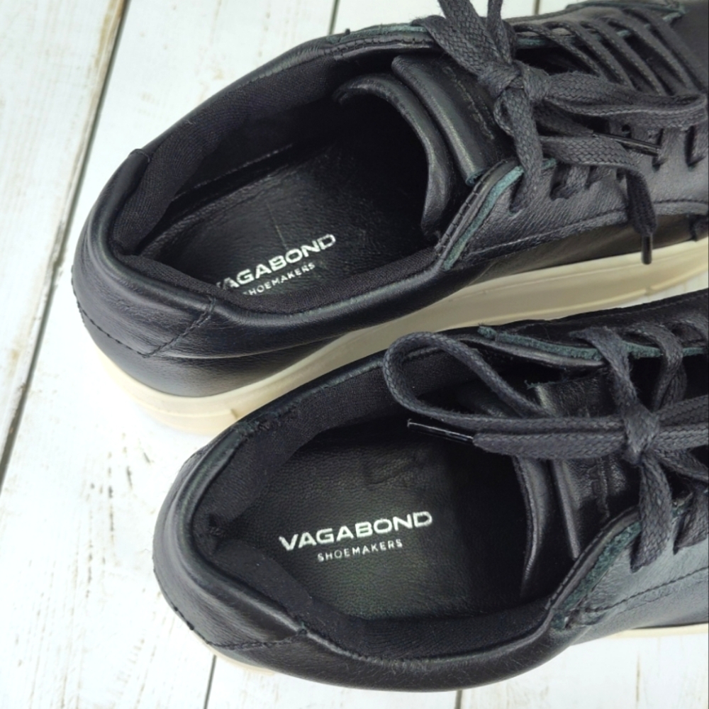Vagabond Judy Black Leather Platform Sneakers - Picture 7 of 13